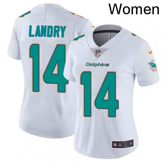 Womens Nike Miami Dolphins 14 Jarvis Landry White Vapor Untouchable Limited Player NFL Jersey